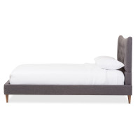 Baxton Studio BBT6570-Dark Grey-Queen Hannah Modern Queen Size Platform Bed
